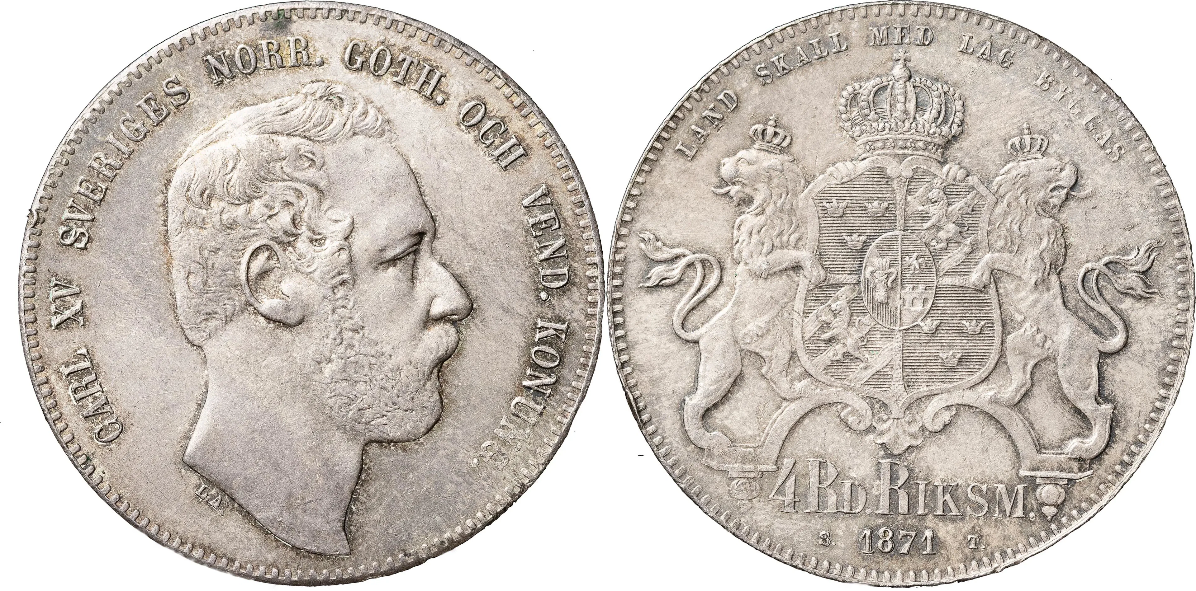 4 riksdaler riksmynt 1871. SM 24