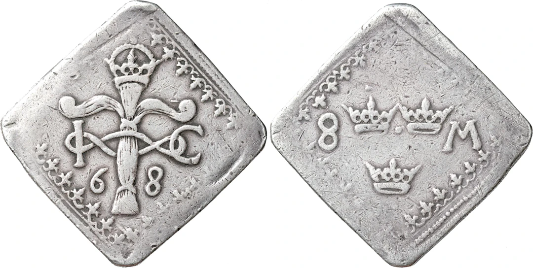 HERTIGARNA JOHAN OCH KARL (1568). VADSTENA. 8 mark 1568
