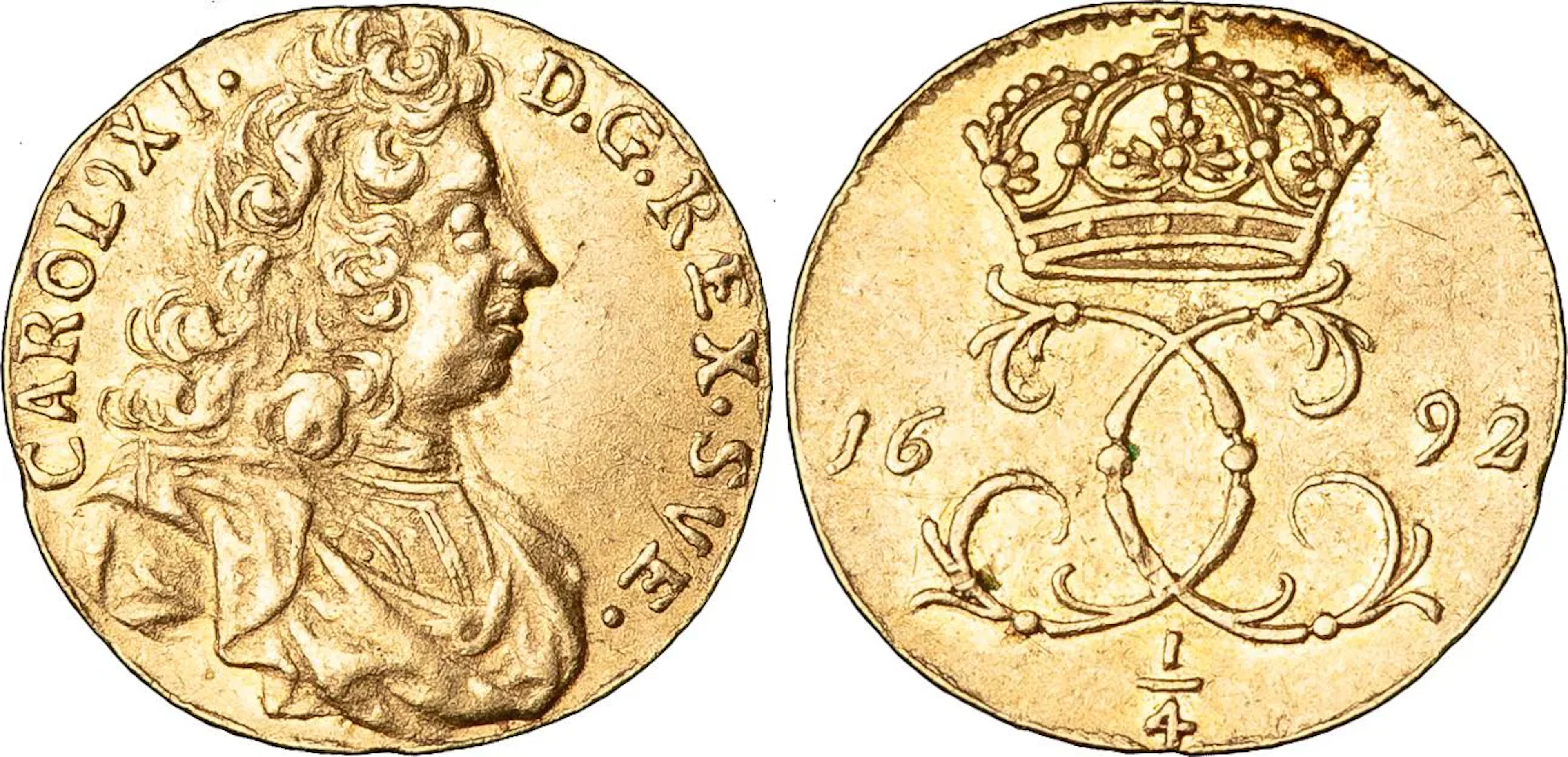 STOCKHOLM. 1/4 dukat 1692