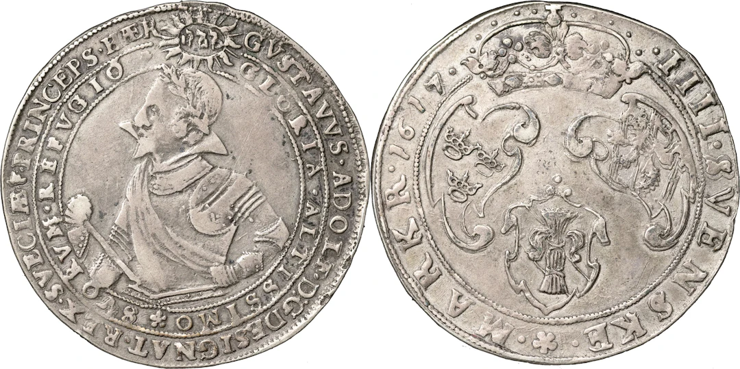 GUSTAV II ADOLF (1611-1632). STOCKHOLM. 4 mark 1617