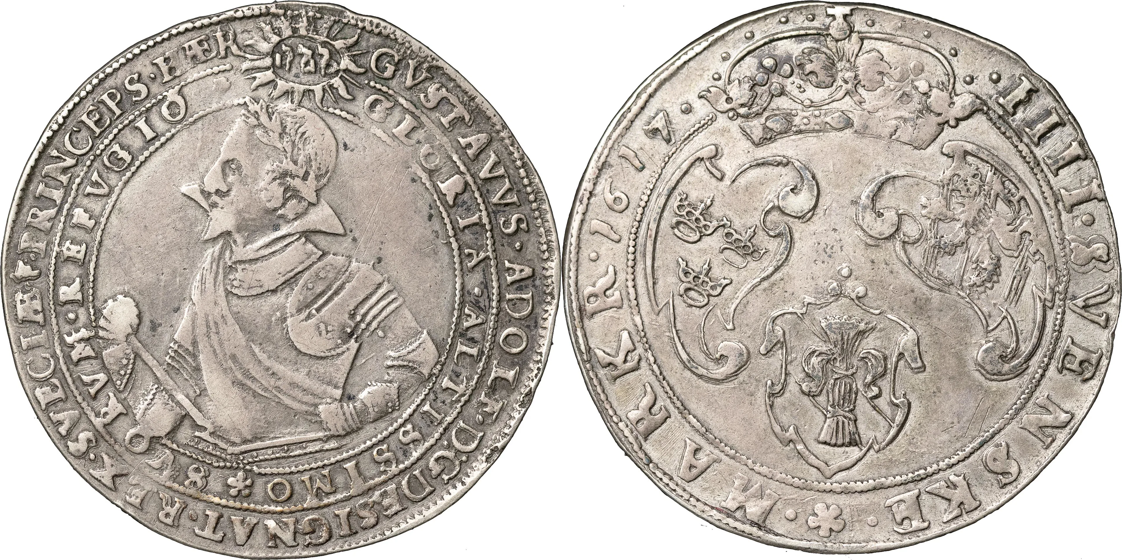 GUSTAV II ADOLF (1611-1632). STOCKHOLM. 4 mark 1617