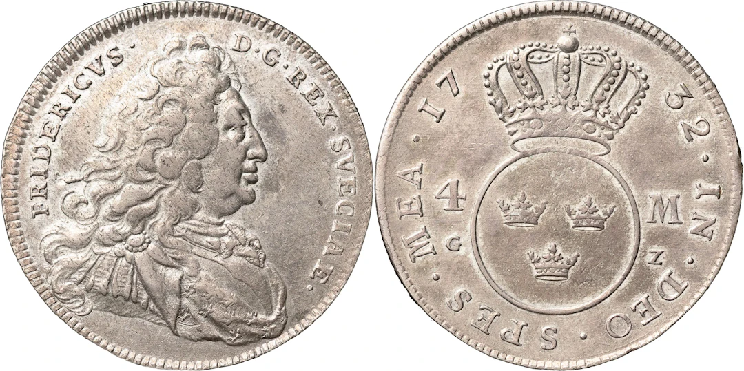 FREDRIK (1720-1751). STOCKHOLM. 4 mark 1732
