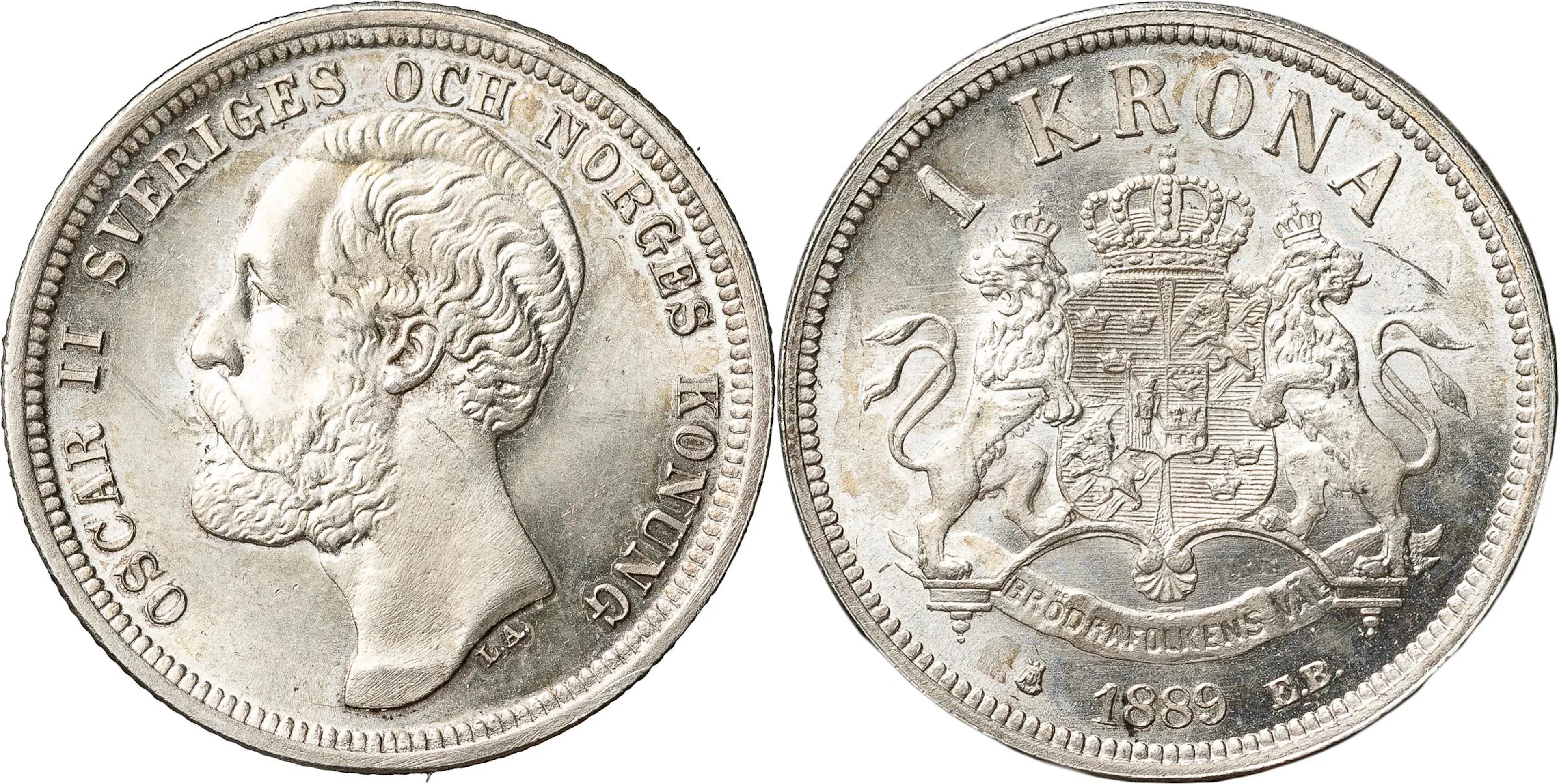 OSKAR II (1872-1907). Krona 1889. SM 72a