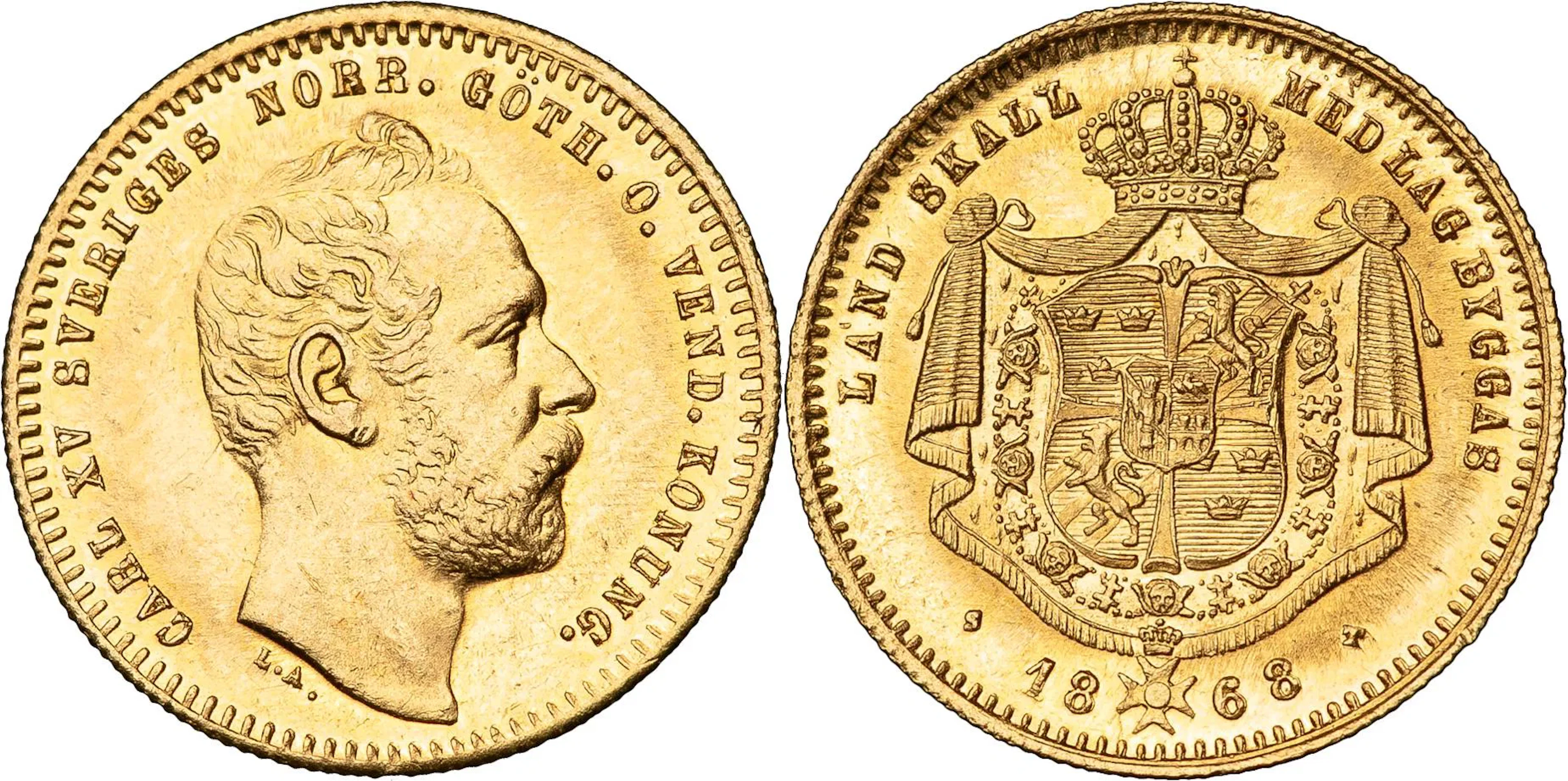 KARL XV (1859-1872). Dukat 1868. SM 9