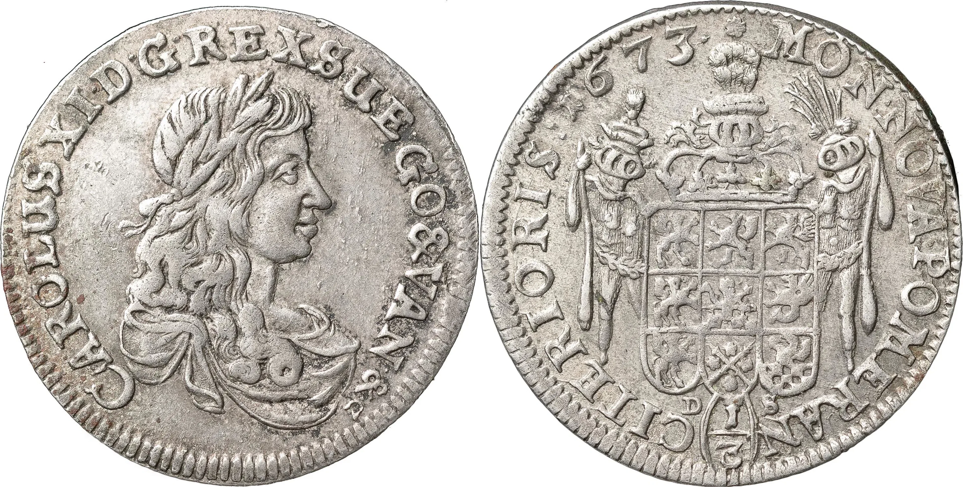 KARL XI (1660-1697). POMMERN. STETTIN. 1/3 taler 1673