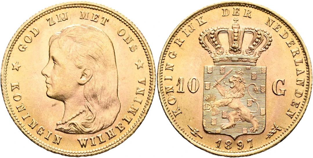 NEDERLÄNDERNA / THE NETHERLANDS. 10 gulden 1897