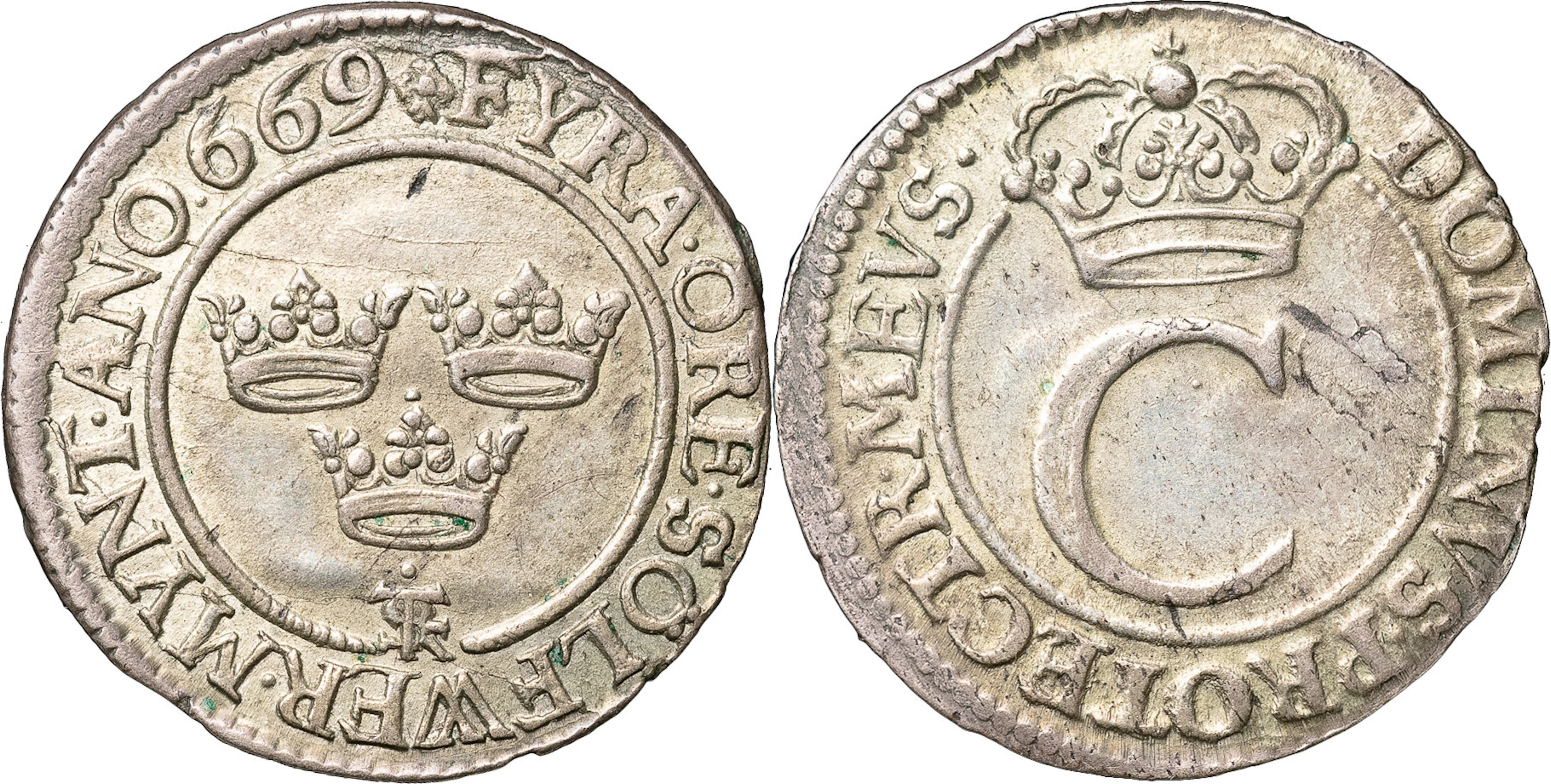 KARL XI (1660-1697). STOCKHOLM. 4 öre 1669