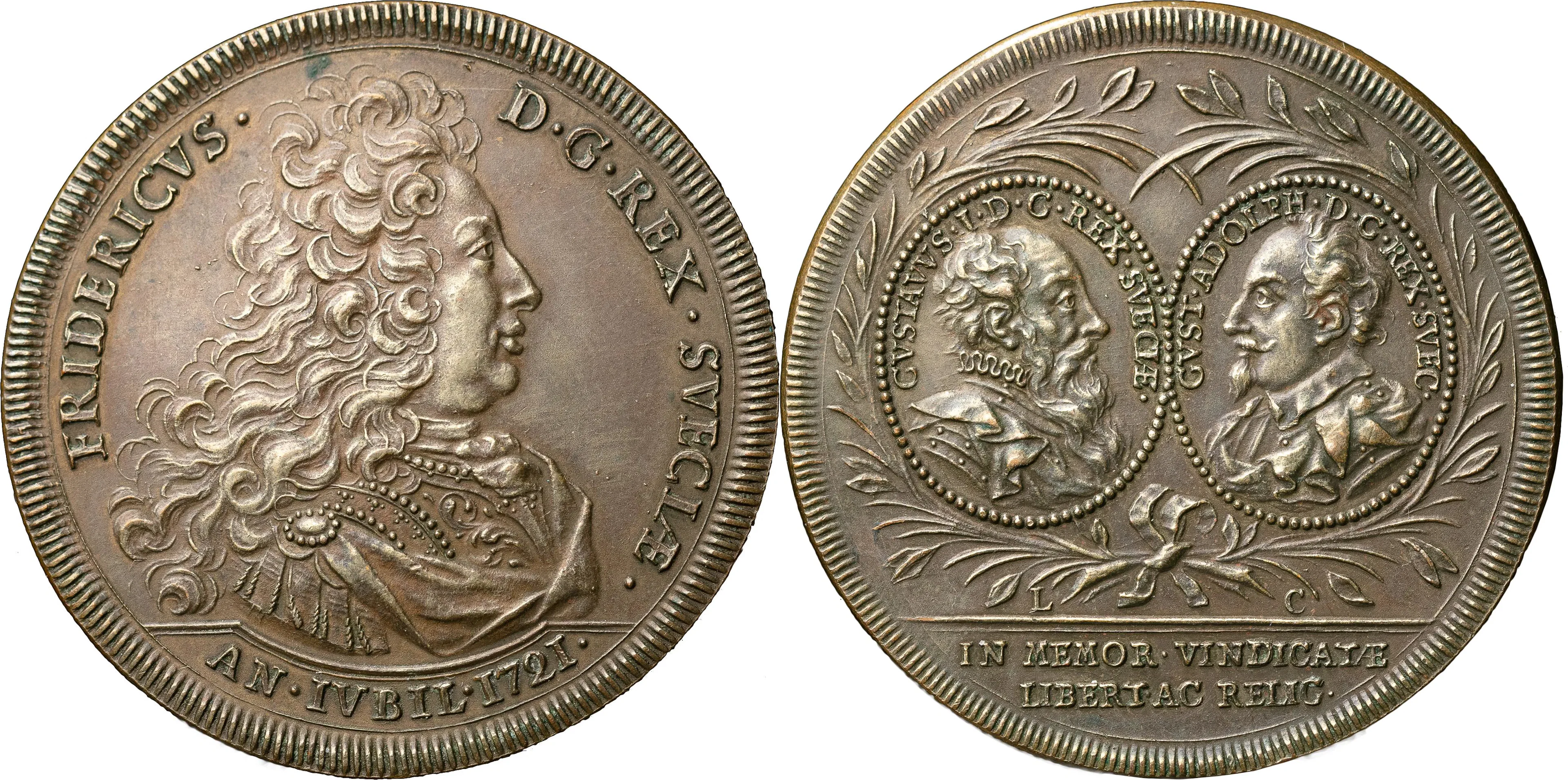 FREDRIK (1720-1751). STOCKHOLM. Riksdaler 1721