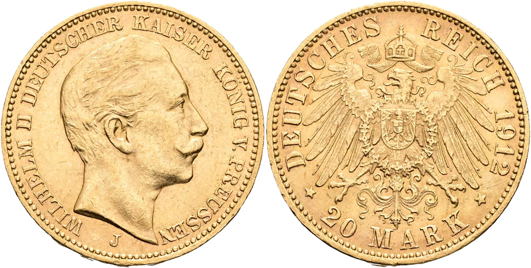 TYSKLAND-PREUSSEN / GERMANY-PRUSSIA. 20 mark 1912