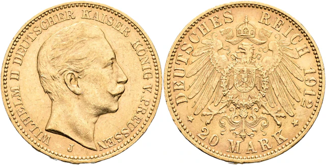 TYSKLAND-PREUSSEN / GERMANY-PRUSSIA. 20 mark 1912
