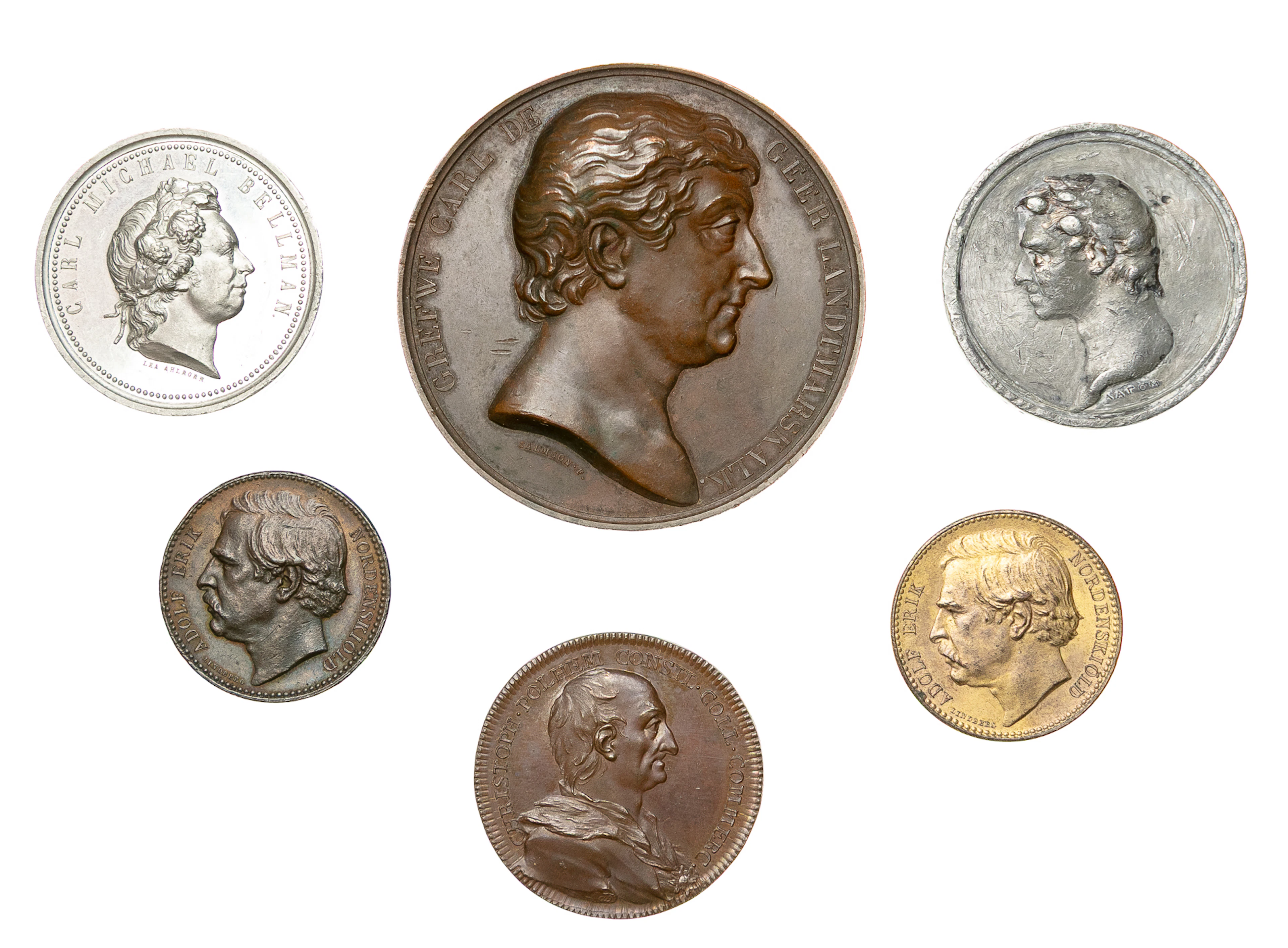 Svenska personmedaljer. Lot of 6
