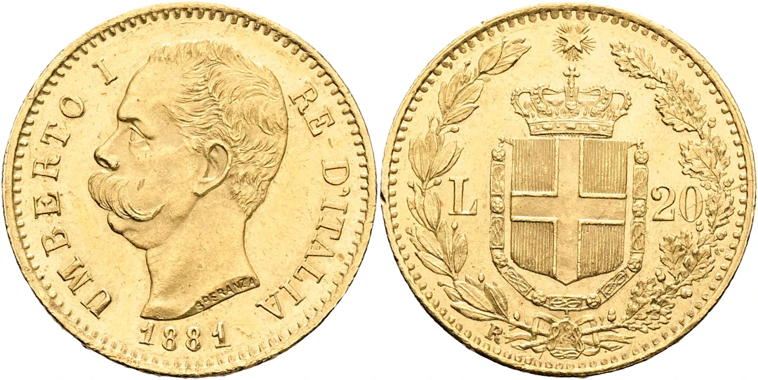 ITALIEN / ITALY. 20 lire 1881