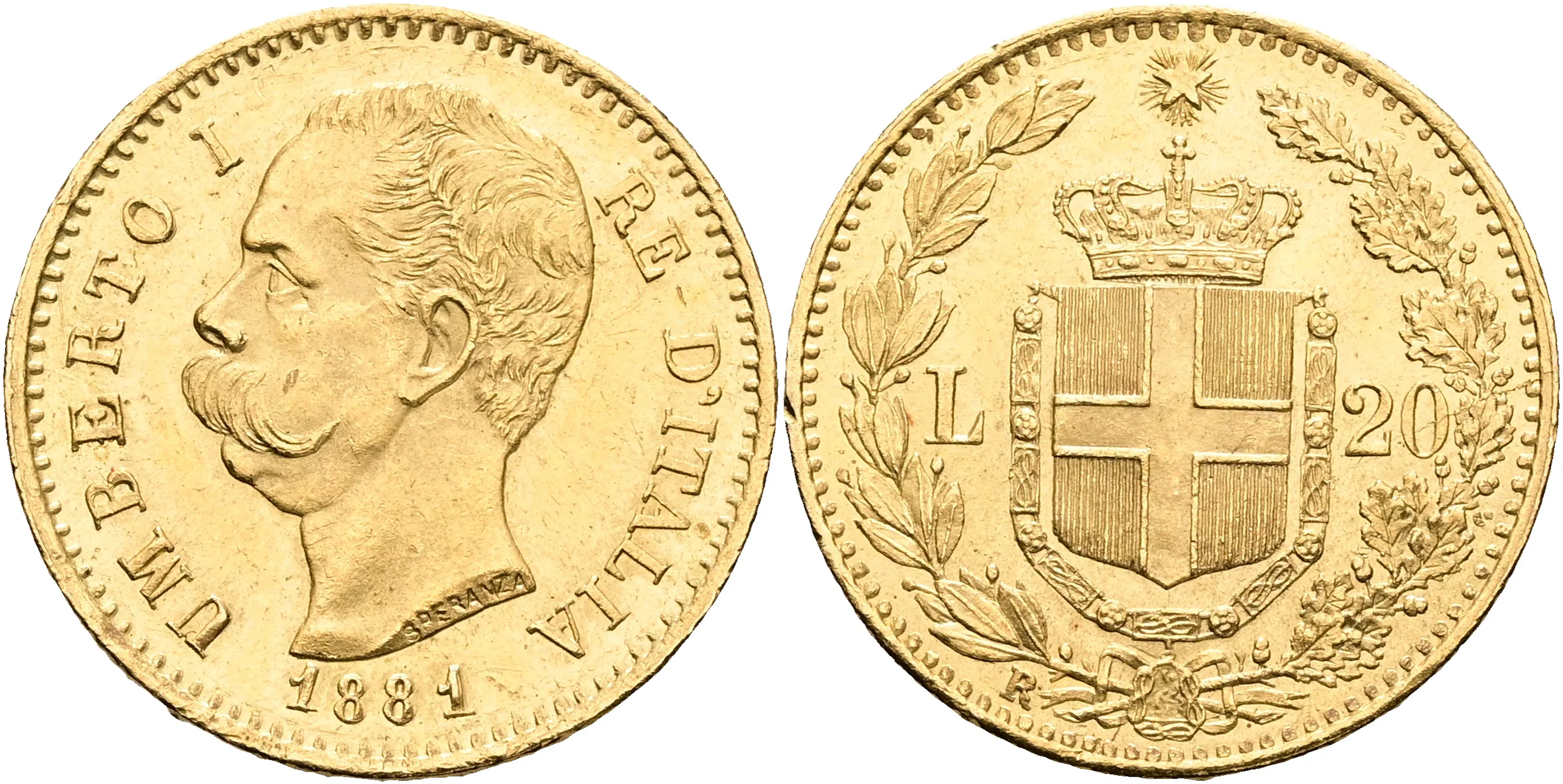 ITALIEN / ITALY. 20 lire 1881