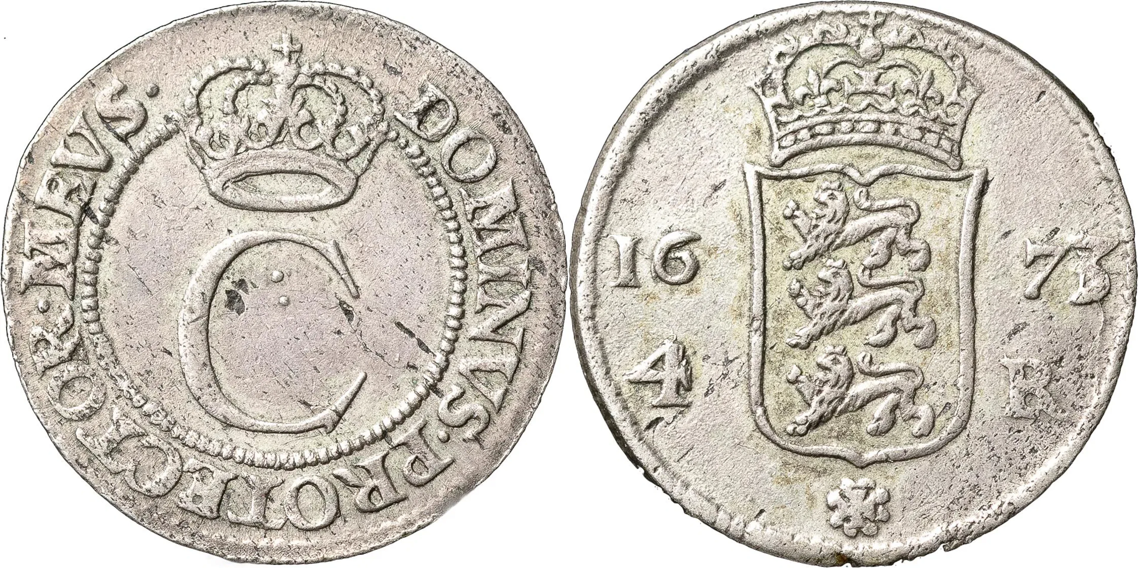 KARL XI (1660-1697). REVAL. 4 rundstück (öre) 1673