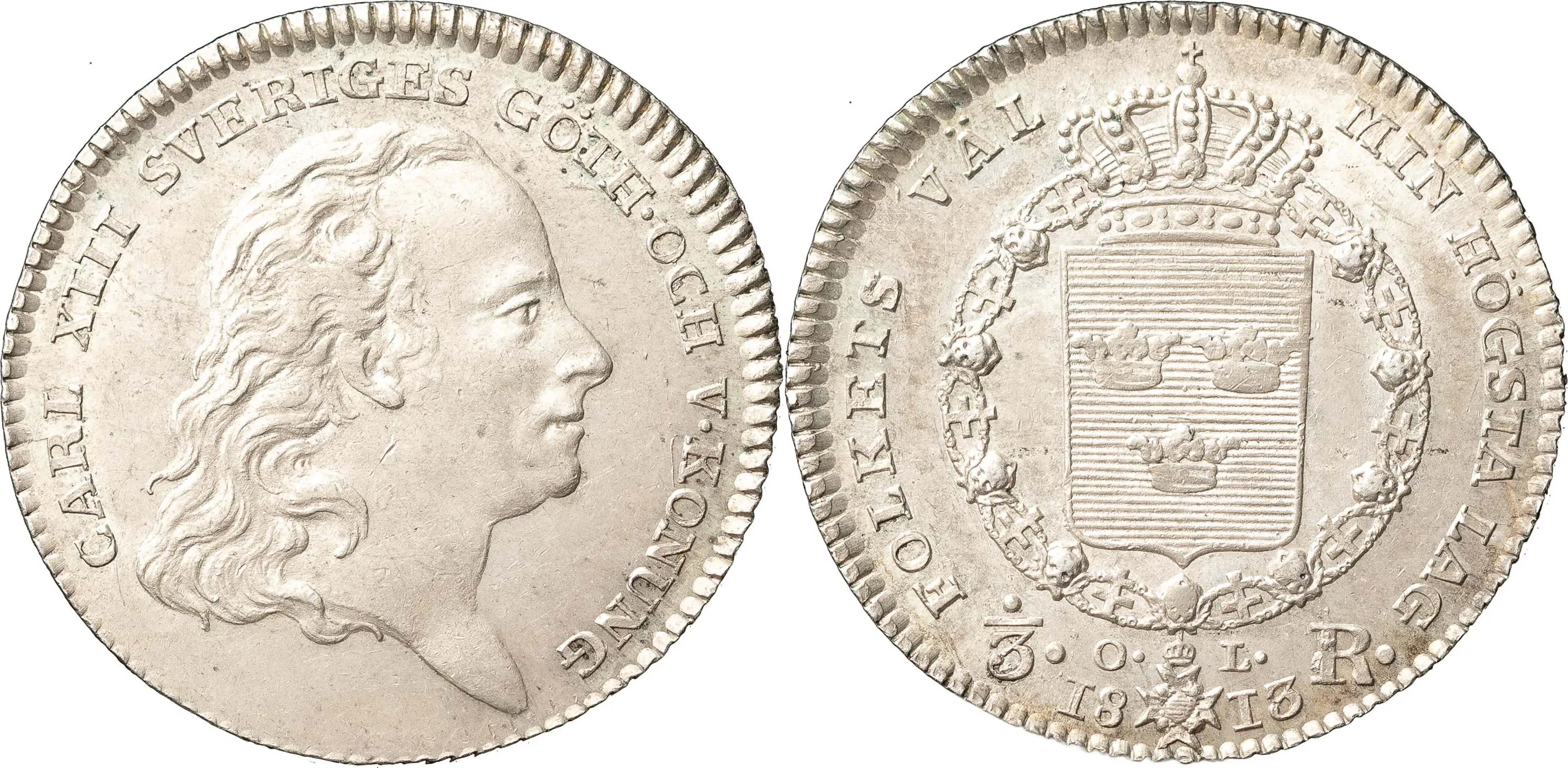 KARL XIII (1809-1818). STOCKHOLM. 1/3 riksdaler 1813