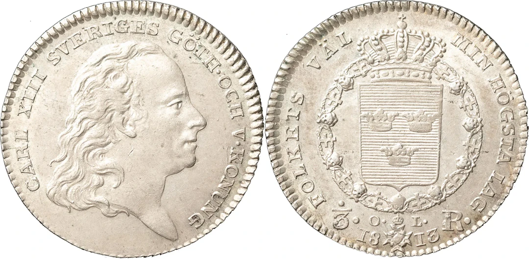 KARL XIII (1809-1818). STOCKHOLM. 1/3 riksdaler 1813
