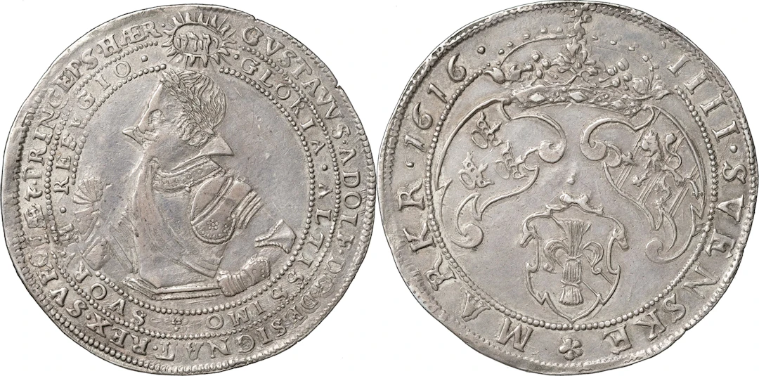 GUSTAV II ADOLF (1611-1632). STOCKHOLM. 4 mark 1616