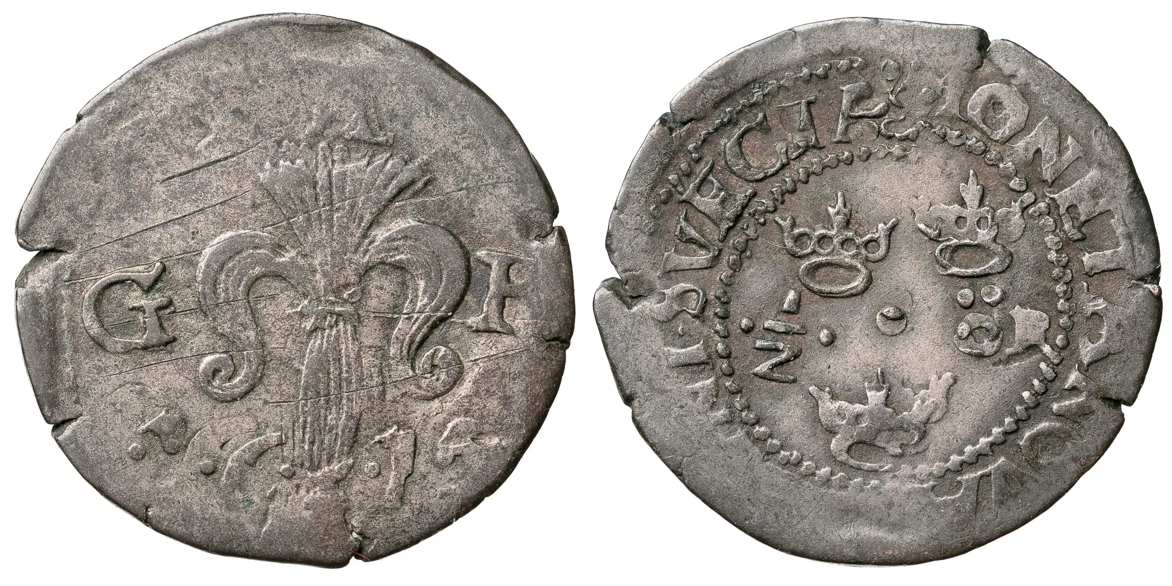 GUSTAV II ADOLF (1611-1632). 1/2 öre 1615