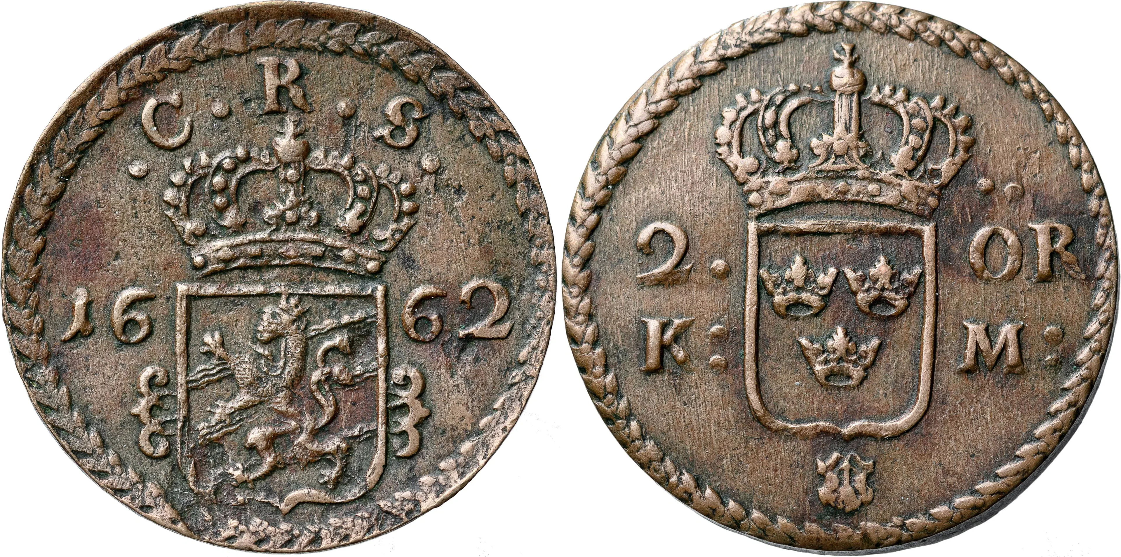 KARL XI (1660-1697). AVESTA. 2 öre KM 1662