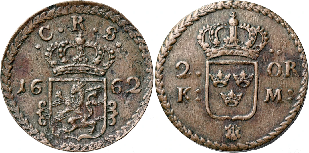 KARL XI (1660-1697). AVESTA. 2 öre KM 1662