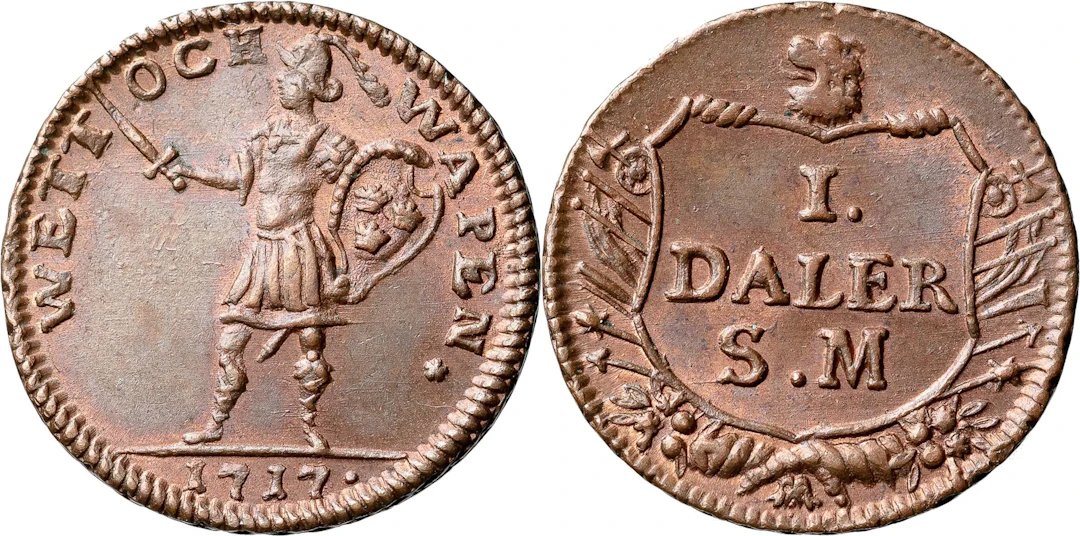KARL XII (1697-1718). STOCKHOLM. Daler SM 1717
