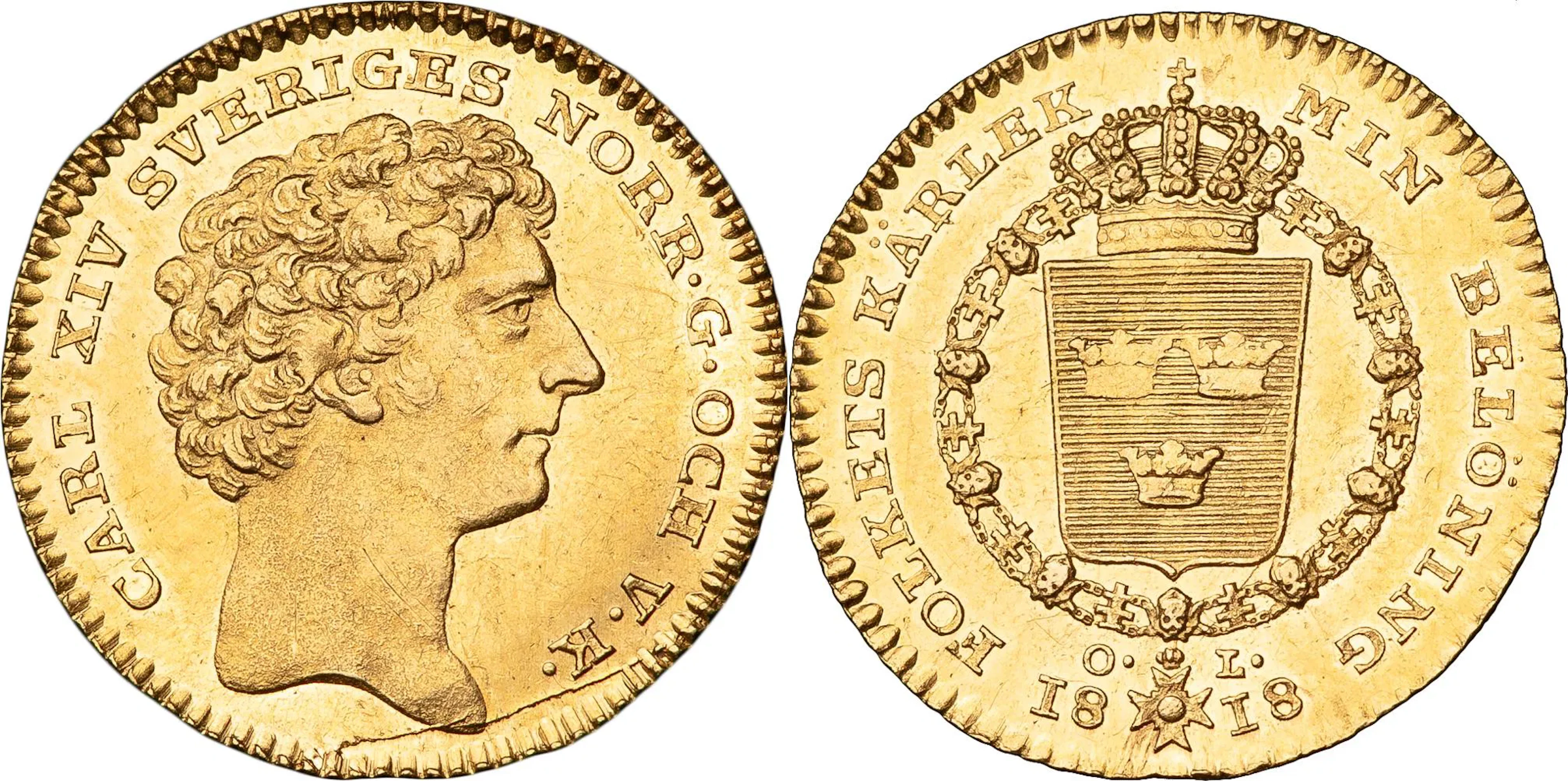 KARL XIV JOHAN (1818-1844). STOCKHOLM. Dukat 1818