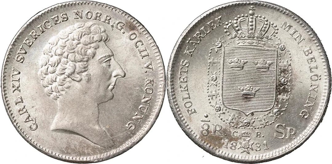 KARL XIV JOHAN (1818-1844). STOCKHOLM. 1/8 riksdaler specie 1831