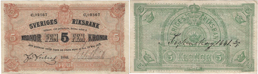 5 kronor 1880. C,921567