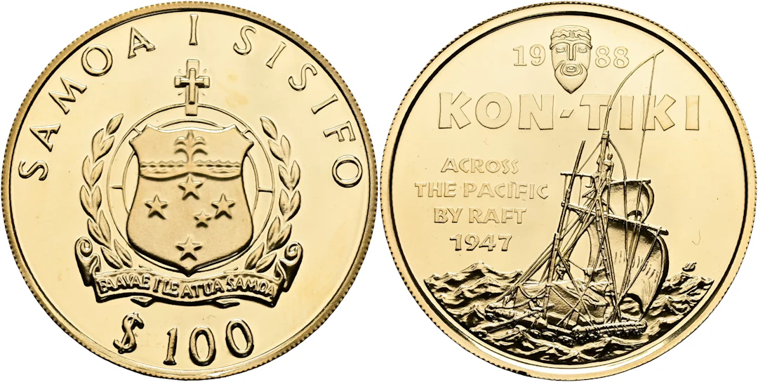 SAMOA. 100 dollars 1988