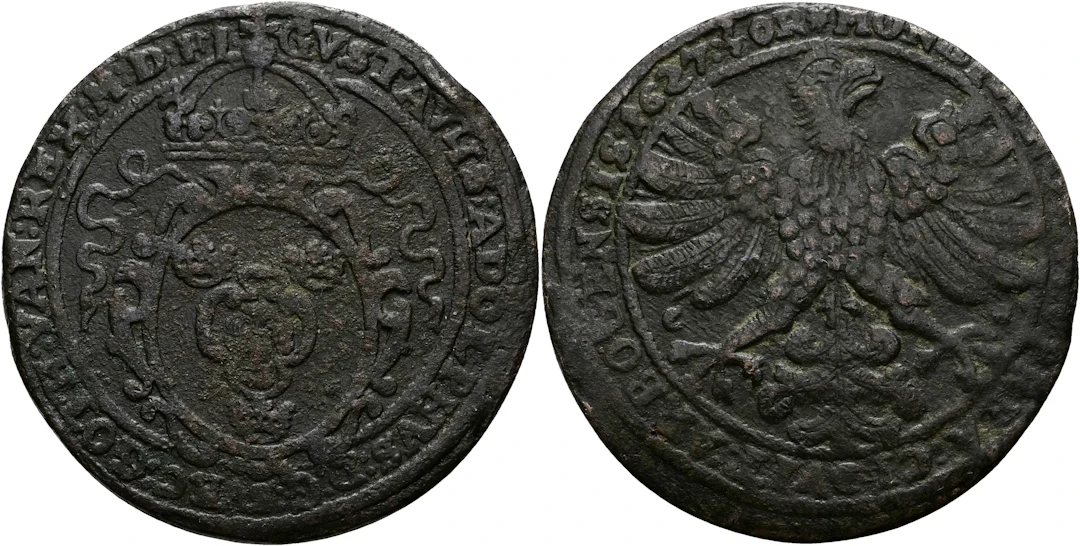 GUSTAV II ADOLF (1611-1632). 1/2 öre 1627