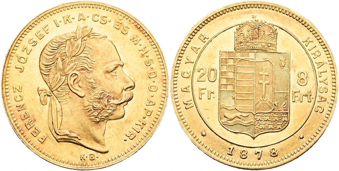 UNGERN / HUNGARY. 8 forint 1878