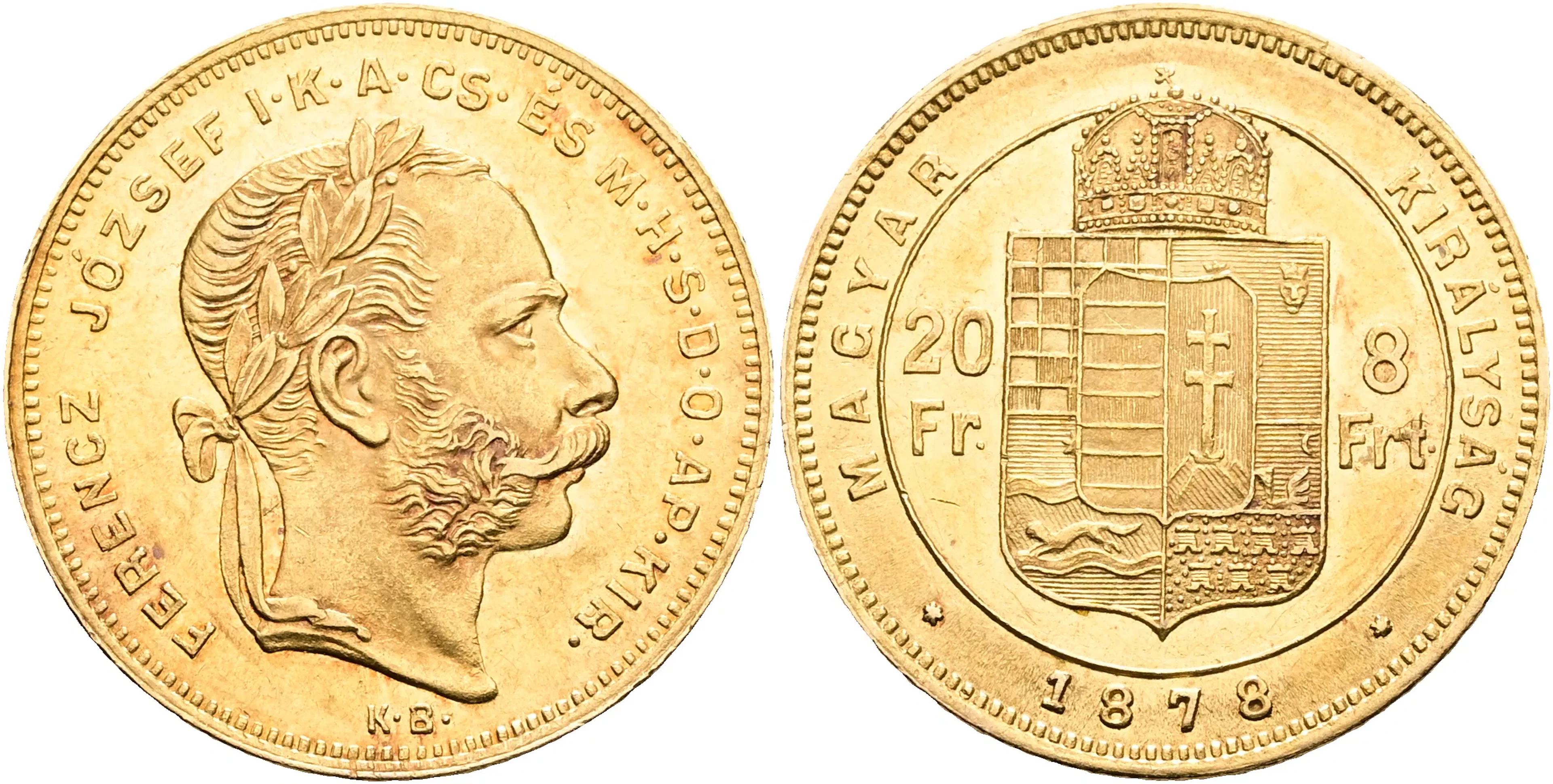 UNGERN / HUNGARY. 8 forint 1878