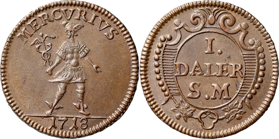 KARL XII (1697-1718). STOCKHOLM. Daler SM 1718