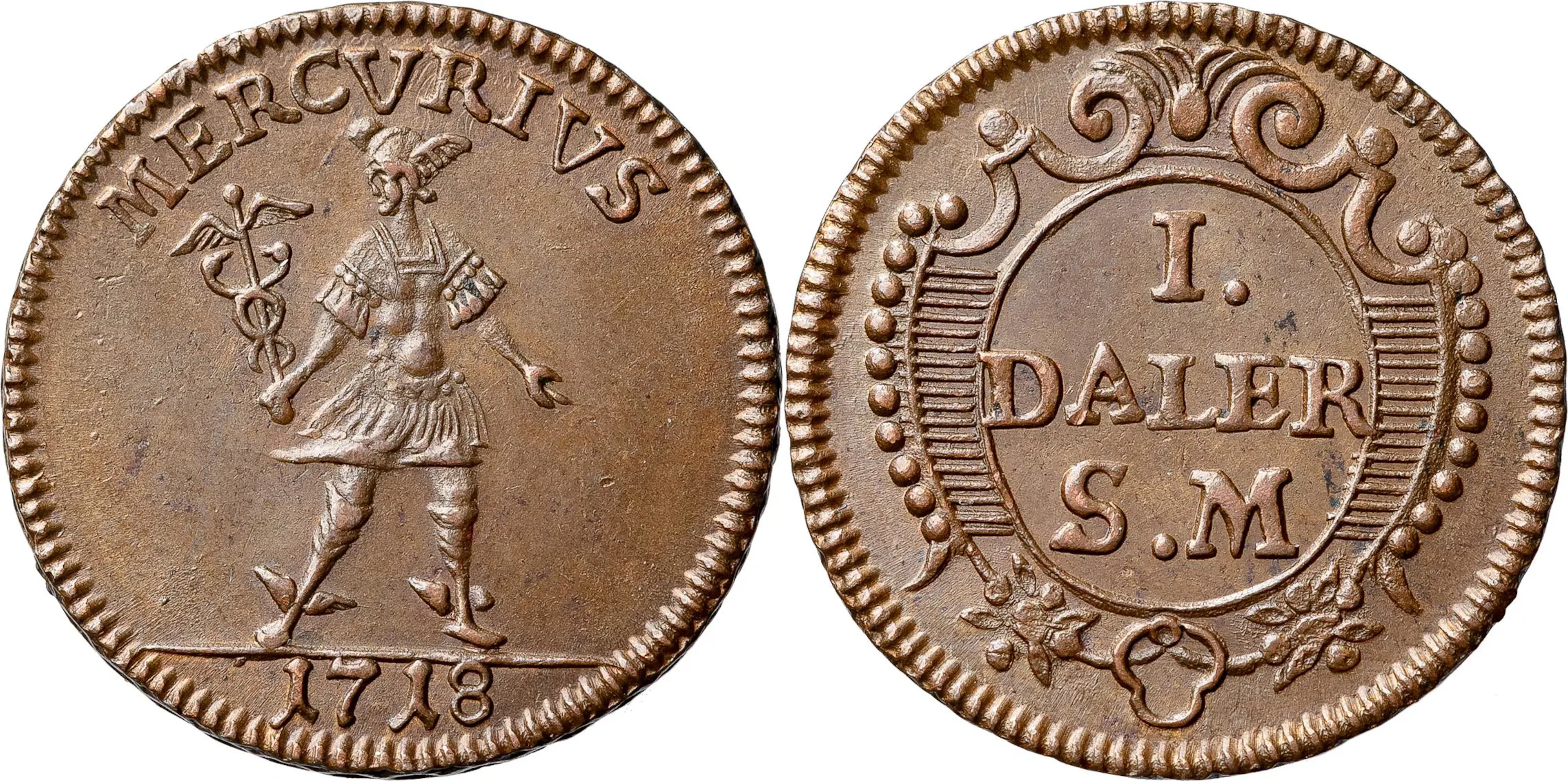 KARL XII (1697-1718). STOCKHOLM. Daler SM 1718