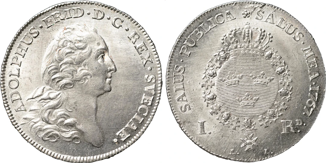 ADOLF FREDRIK (1751-1771). STOCKHOLM. Riksdaler 1767