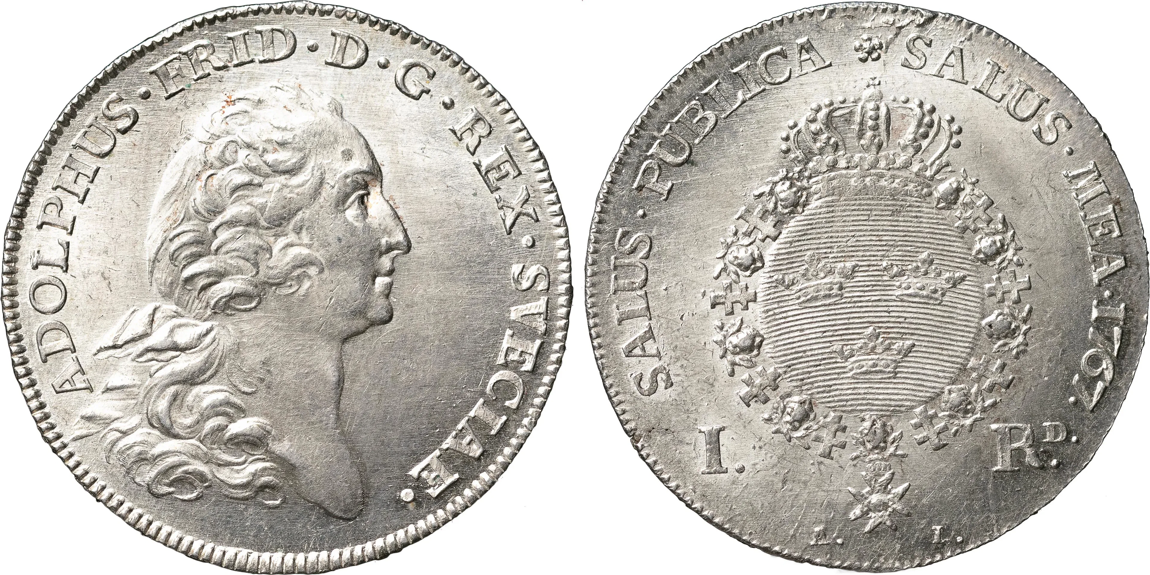 ADOLF FREDRIK (1751-1771). STOCKHOLM. Riksdaler 1767