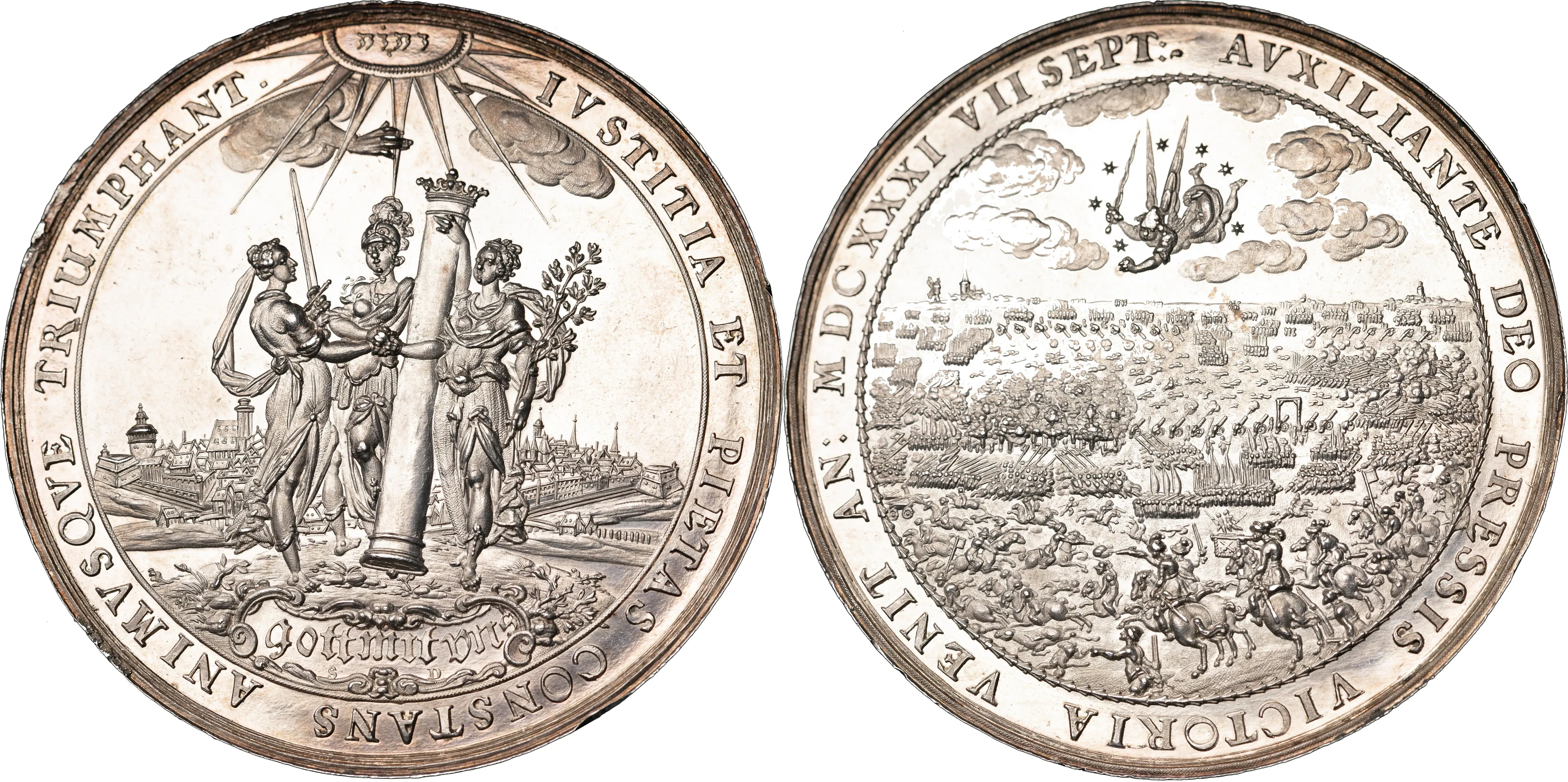 GUSTAV II ADOLF (1611-1632). Segern i slaget vid Breitenfeld 1631. Av S
