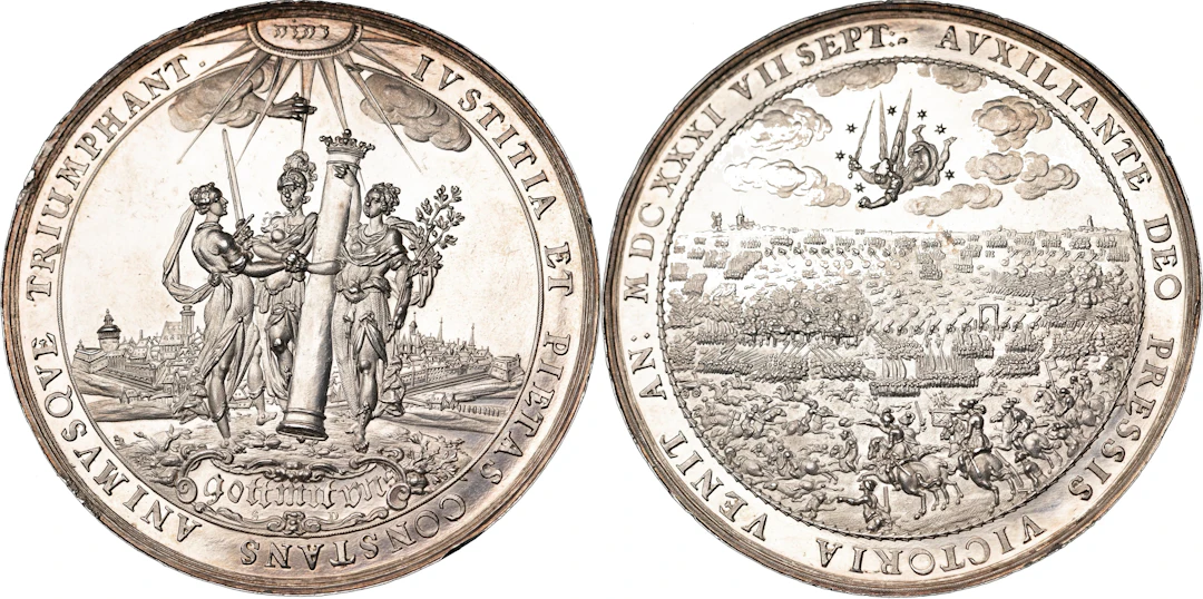 GUSTAV II ADOLF (1611-1632). Segern i slaget vid Breitenfeld 1631. Av S