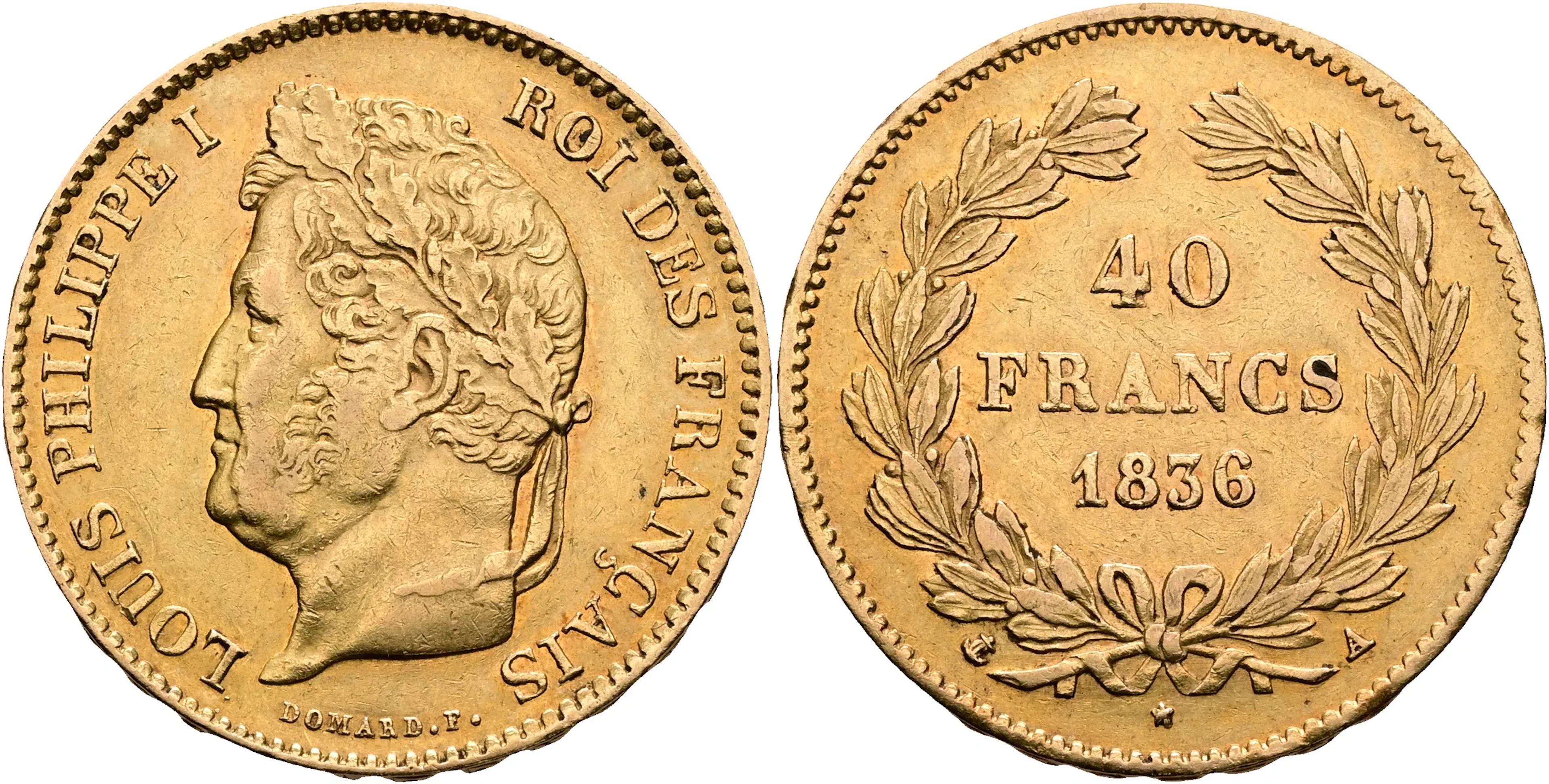 FRANKRIKE / FRANCE. 40 francs 1836