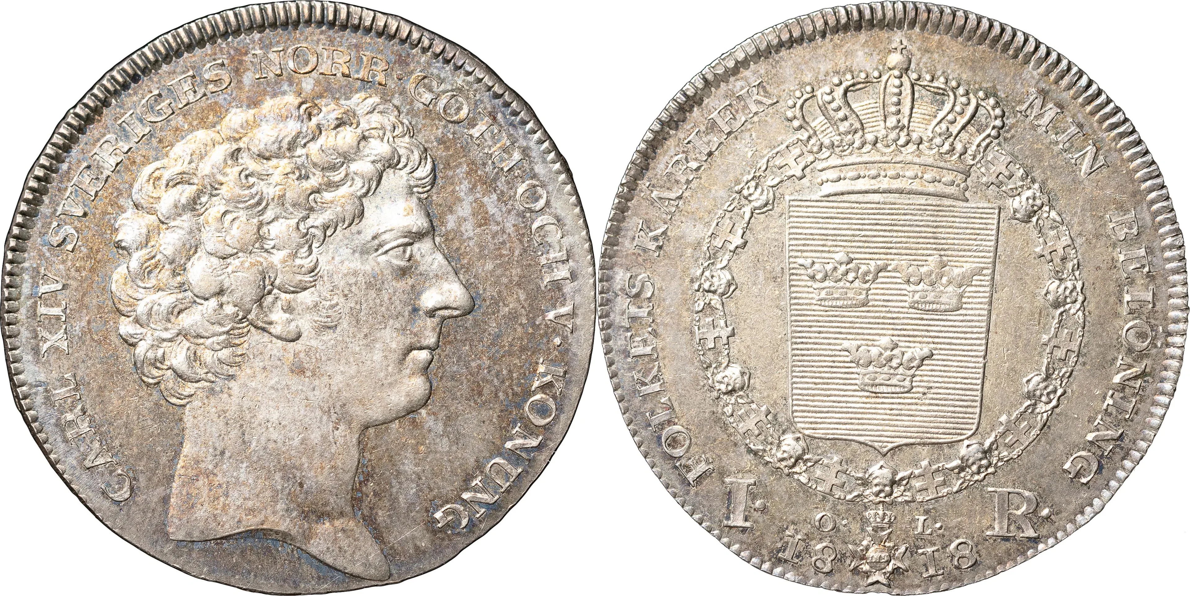 KARL XIV JOHAN (1818-1844). STOCKHOLM. Riksdaler 1818