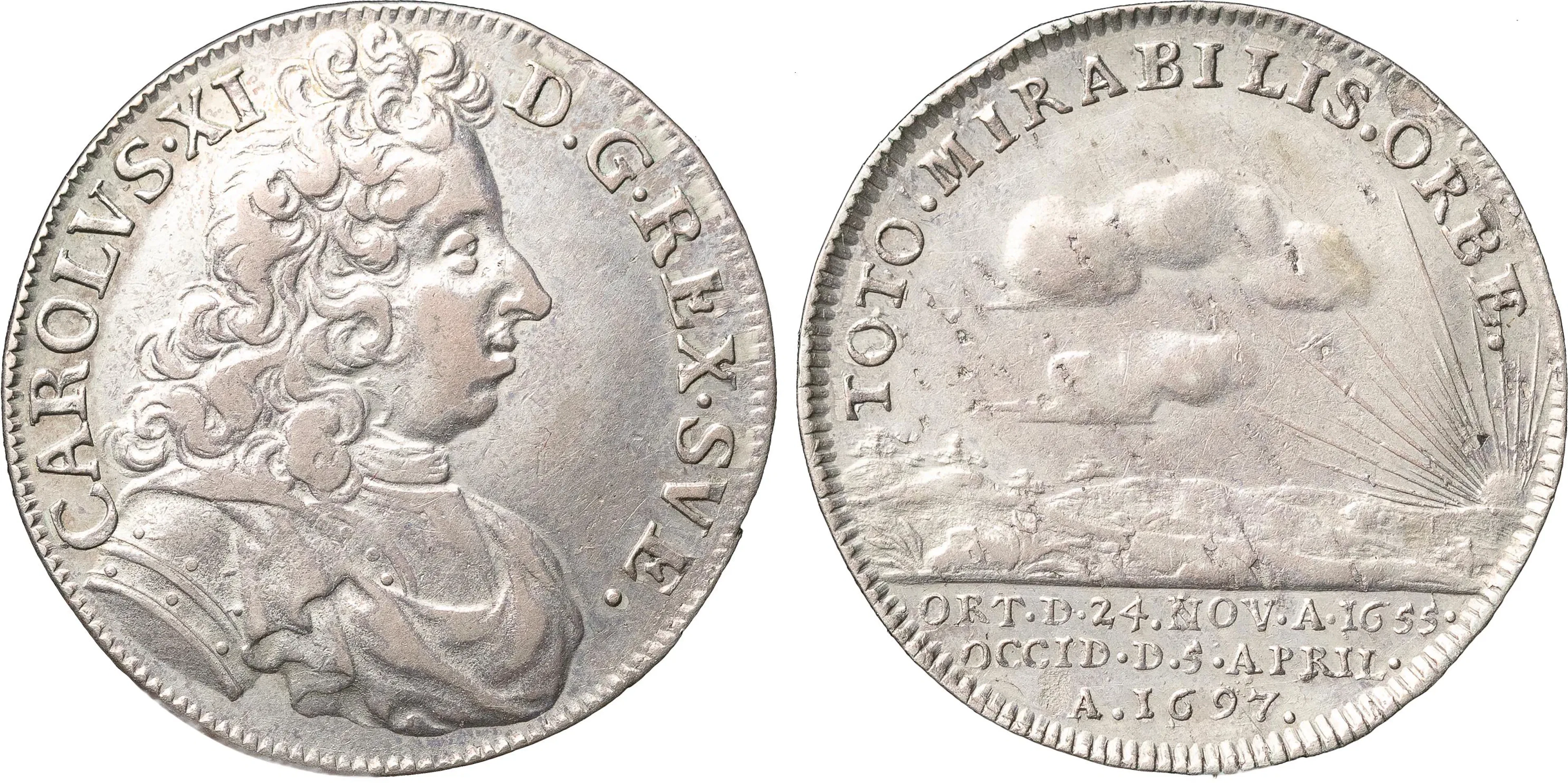 KARL XI (1660-1697). STOCKHOLM. 2 mark 1697