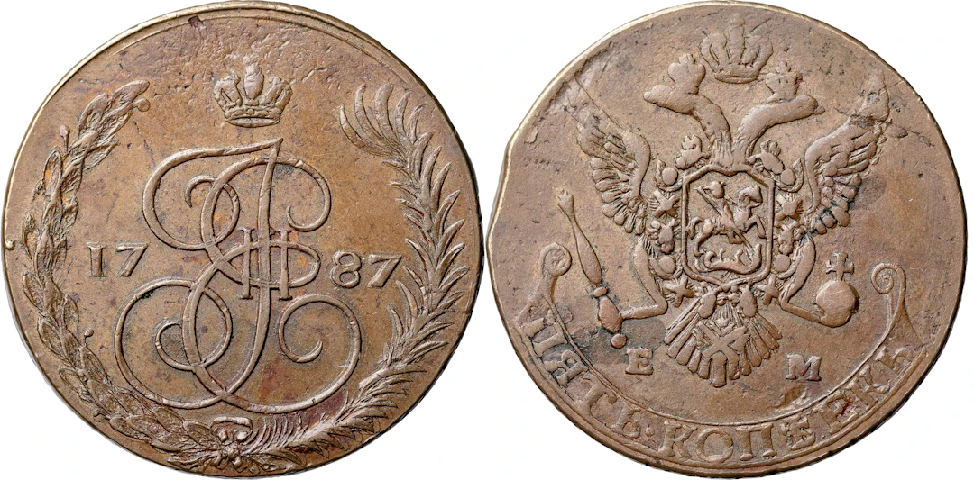 GUSTAV III (1771-1792). AVESTA. 5 kopek 1787