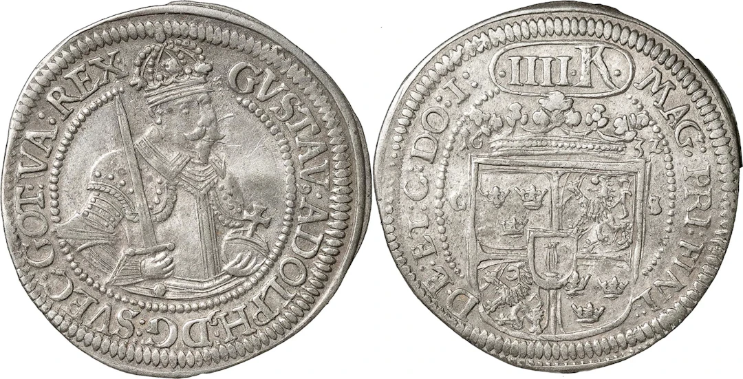 GUSTAV II ADOLF (1611-1632). FÜRTH. 4 kreuzer (batzen) 1632