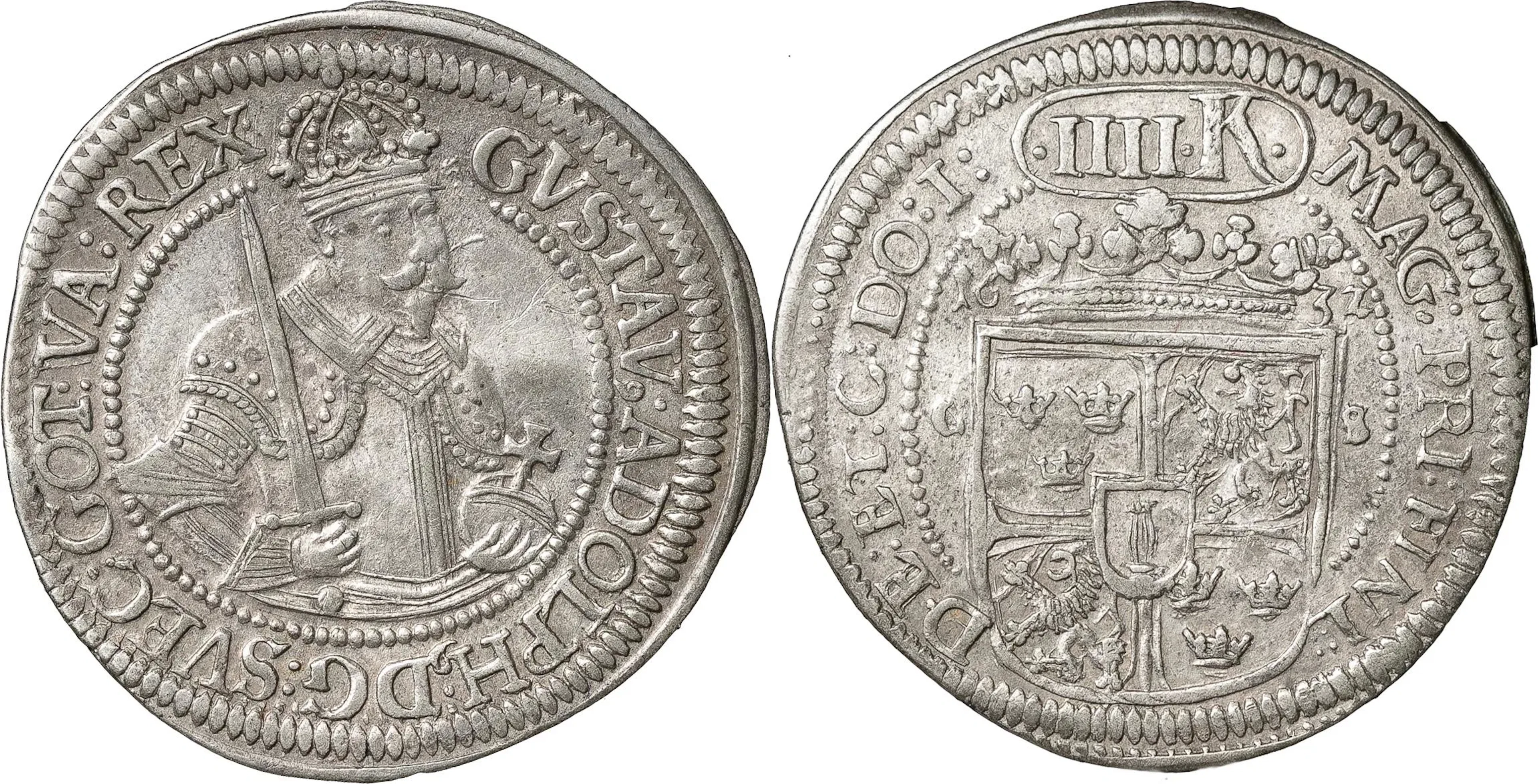 GUSTAV II ADOLF (1611-1632). FÜRTH. 4 kreuzer (batzen) 1632