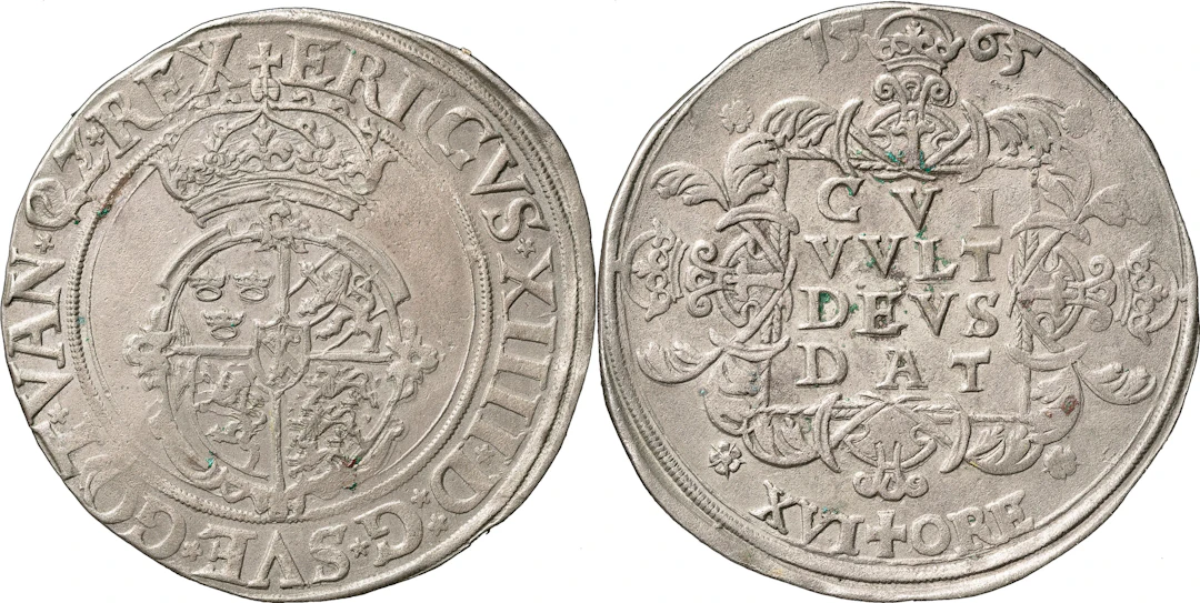 ERIK XIV (1560-1568). STOCKHOLM. 16 öre (2 mark) 1565