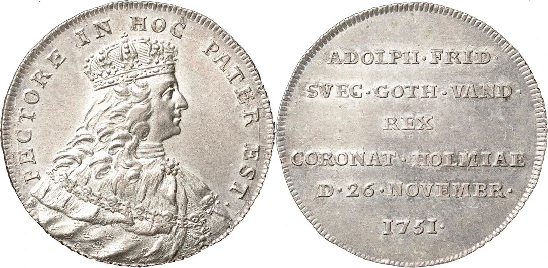 ADOLF FREDRIK (1751-1771). STOCKHOLM. 2 mark 1751