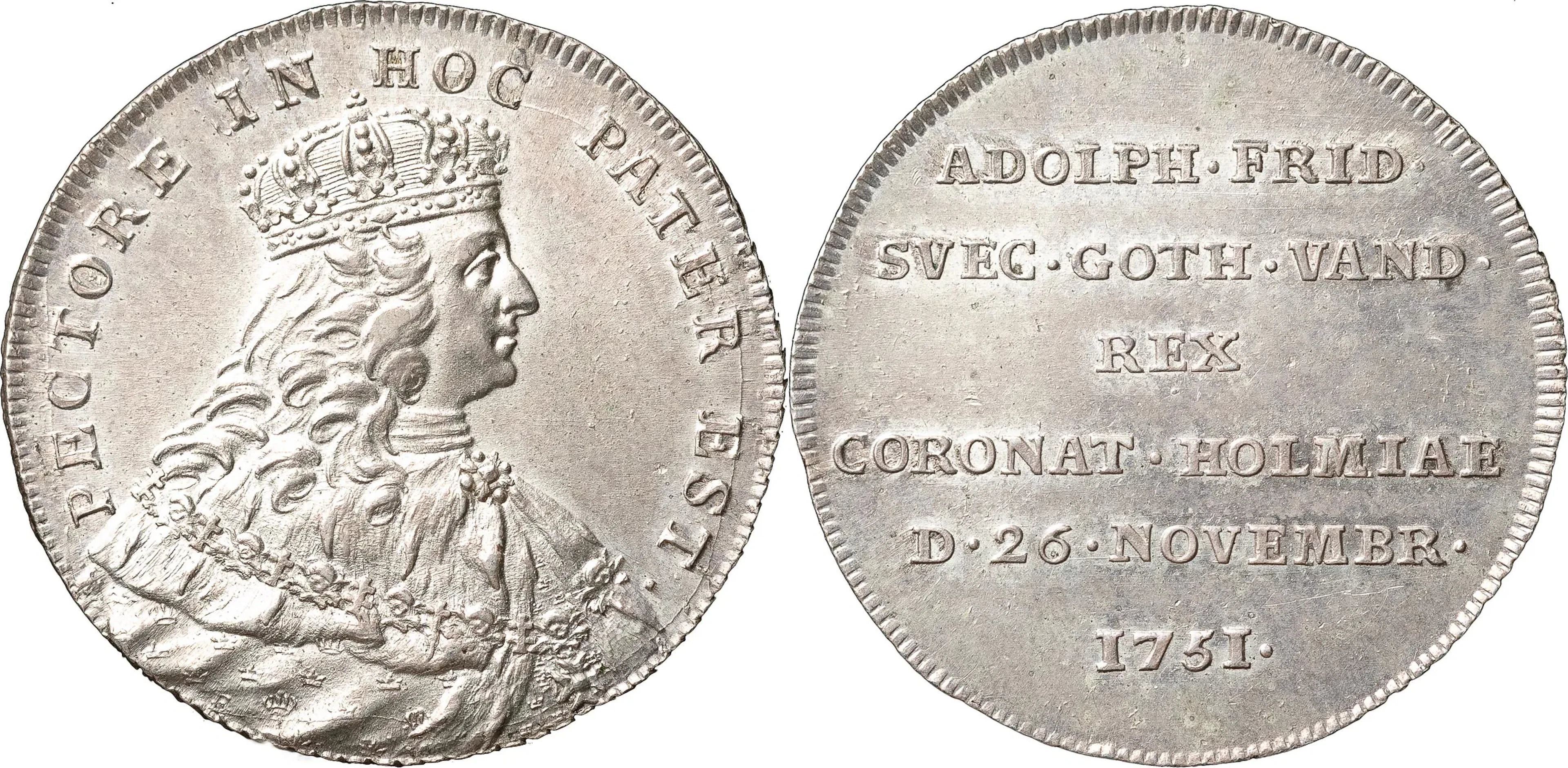 ADOLF FREDRIK (1751-1771). STOCKHOLM. 2 mark 1751