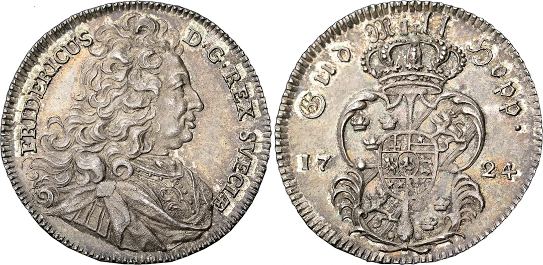 FREDRIK (1720-1751). STOCKHOLM. 1/4 riksdaler 1724