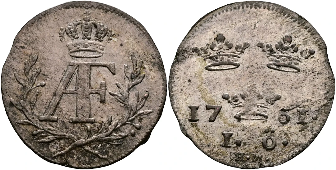 ADOLF FREDRIK (1751-1771). Öre 1761