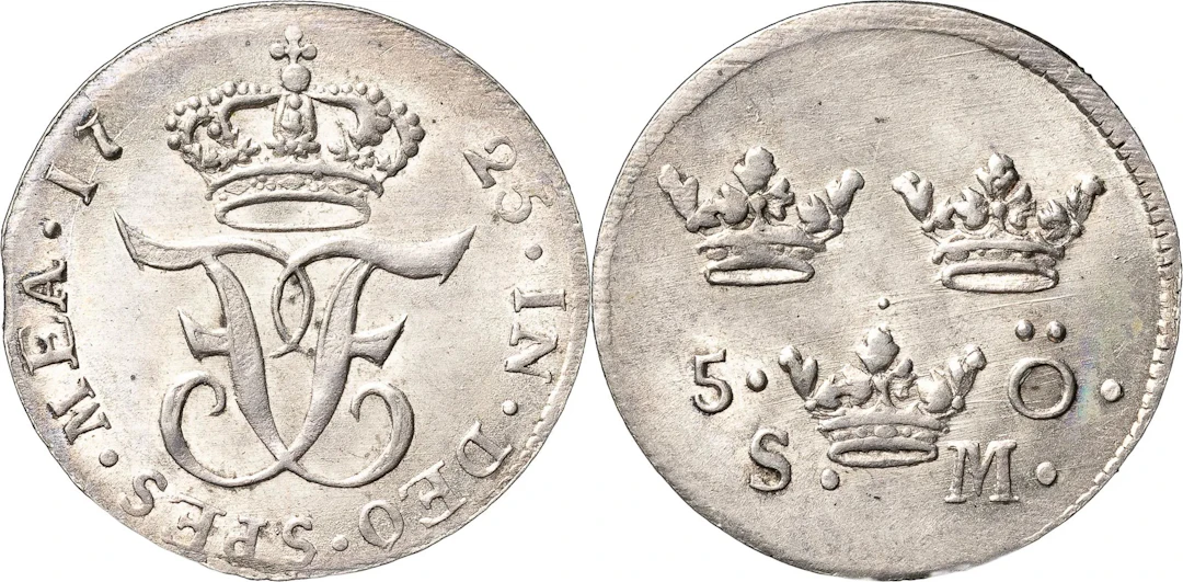 FREDRIK (1720-1751). STOCKHOLM. 5 öre 1725